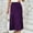 Purple, variant on SMihono Fashion Women Cotton Midi Skirt High Waist A Line Silky Smooth Lightweight Elegant Casual Formal Office Work Party Skirt Beige M