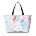 thumbnail image 2 of Sigee Cute Elephant Print Extra Large Waterproof Beach Travel Bag with Zipper - Durable and Versatile for Vacation, Gym, and Daily Use, 2 of 7