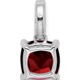 thumbnail image 4 of 14K White Gold Cushion Garnet And Diamond Pendant (Width 7.9) (Length 17.3) - Jbsp, 4 of 5