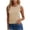 Khaki, variant on Petite Womens Tops Crew Neck Pencil Bow Tie Sleeveless for Fall Loose Fit Tees Tops Khaki L