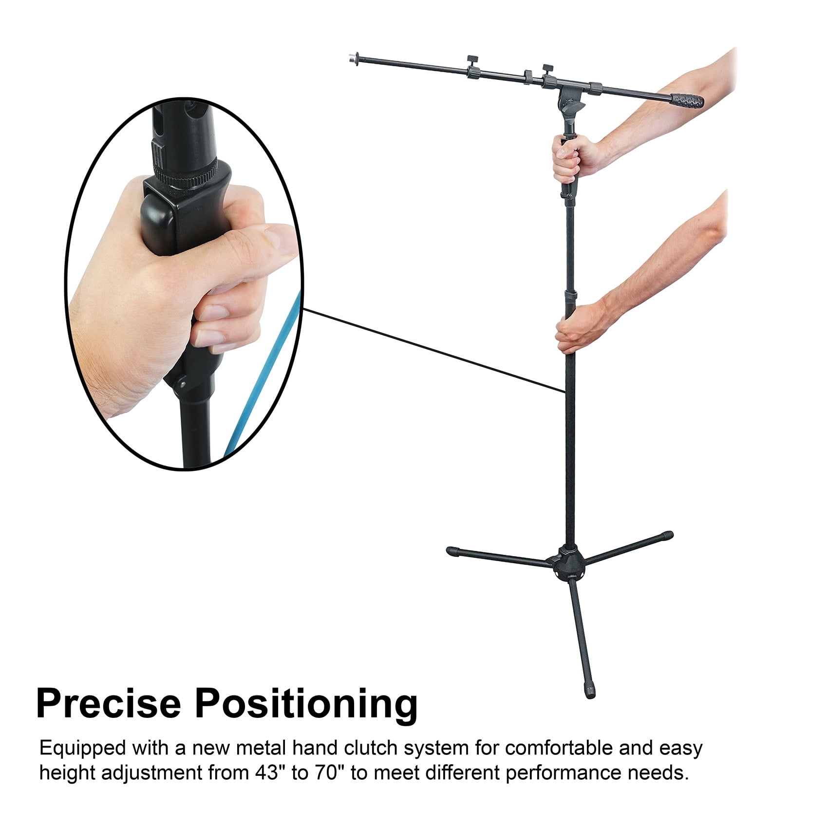 Rockville RMC-ICE Diamond Vocal Microphone+Case+Mic Stand w/Hand Clutch & Boom