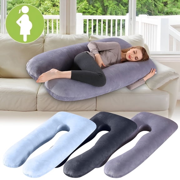 LAMIRO Pregnancy Pillows for Sleeping, U-Shape Full Body Pillow, Soft Full Body Maternity Pillows Removable Washable Cover