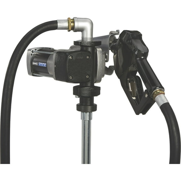 Roughneck Heavy-Duty Fuel Transfer Pump, 15 GPM, 120 Volt AC, Auto Nozzle, Gasoline Compatible