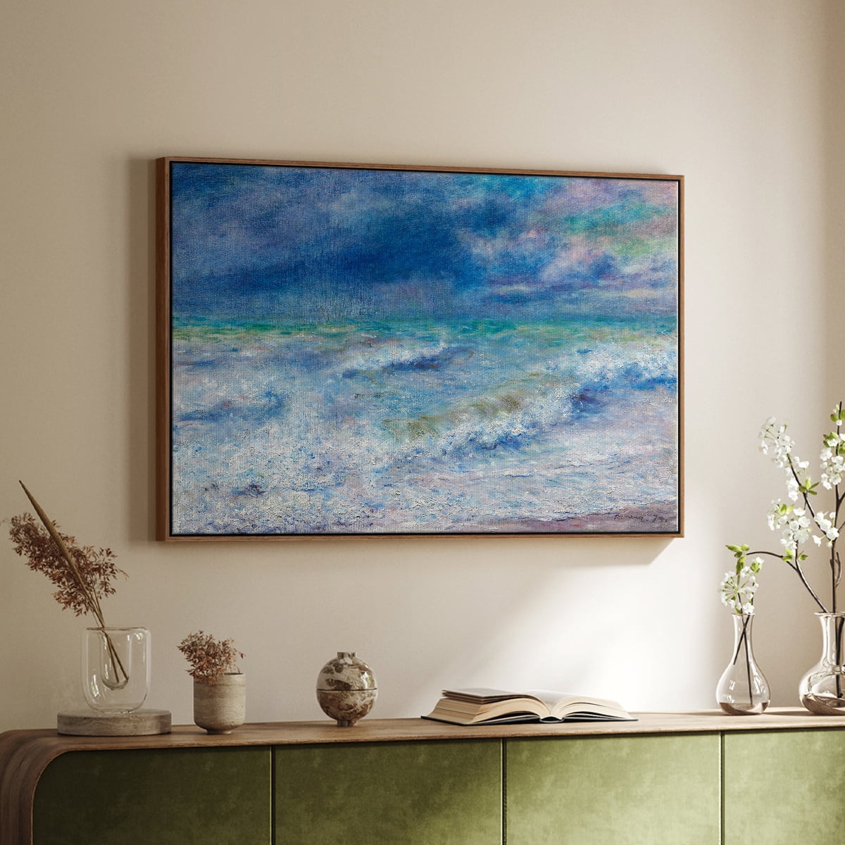Vintage Landscape-CXIX By Wexford Home Framed in Walnut Wood Gallery Wrapped Canvas 27 in. x 41 in.