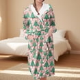 thumbnail image 2 of Women's Fleece Plush Robe Long Warm Plush Bathrobe Loungewear Jacket Printed Comfort Robe, 2 of 5