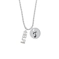 thumbnail image 2 of Delight Jewelry Silvertone Small Crystal HELP! Silvertone Script Initial Disc - T - Charm Necklace, 20"+3", 2 of 4