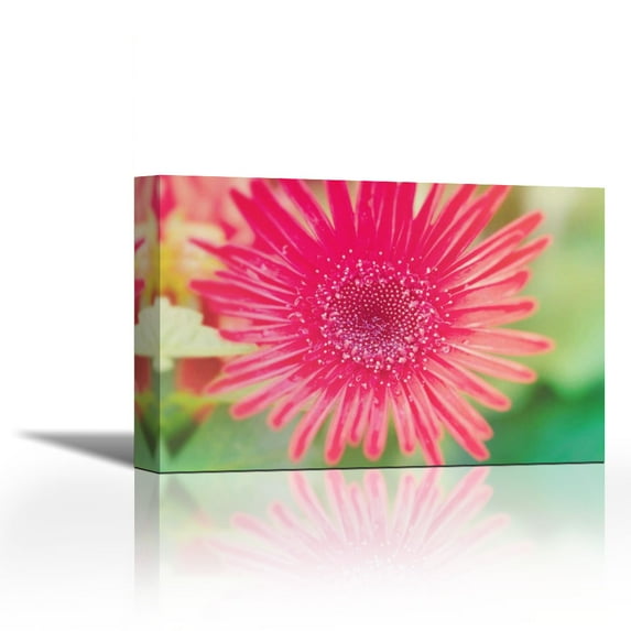 Pink Gerbera - Contemporary Fine Art Giclee on Canvas Gallery Wrap - wall décor - Art painting - 31 x 21 Inch - Ready to Hang