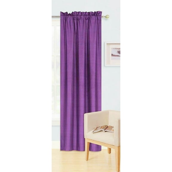 1 Single Panel Solid Foam Backing Lined Room Darkening Blackout Window Curtain Panel Treatment Drape Rod Pocket Matte in Different Sizes 84", PURPLE R64