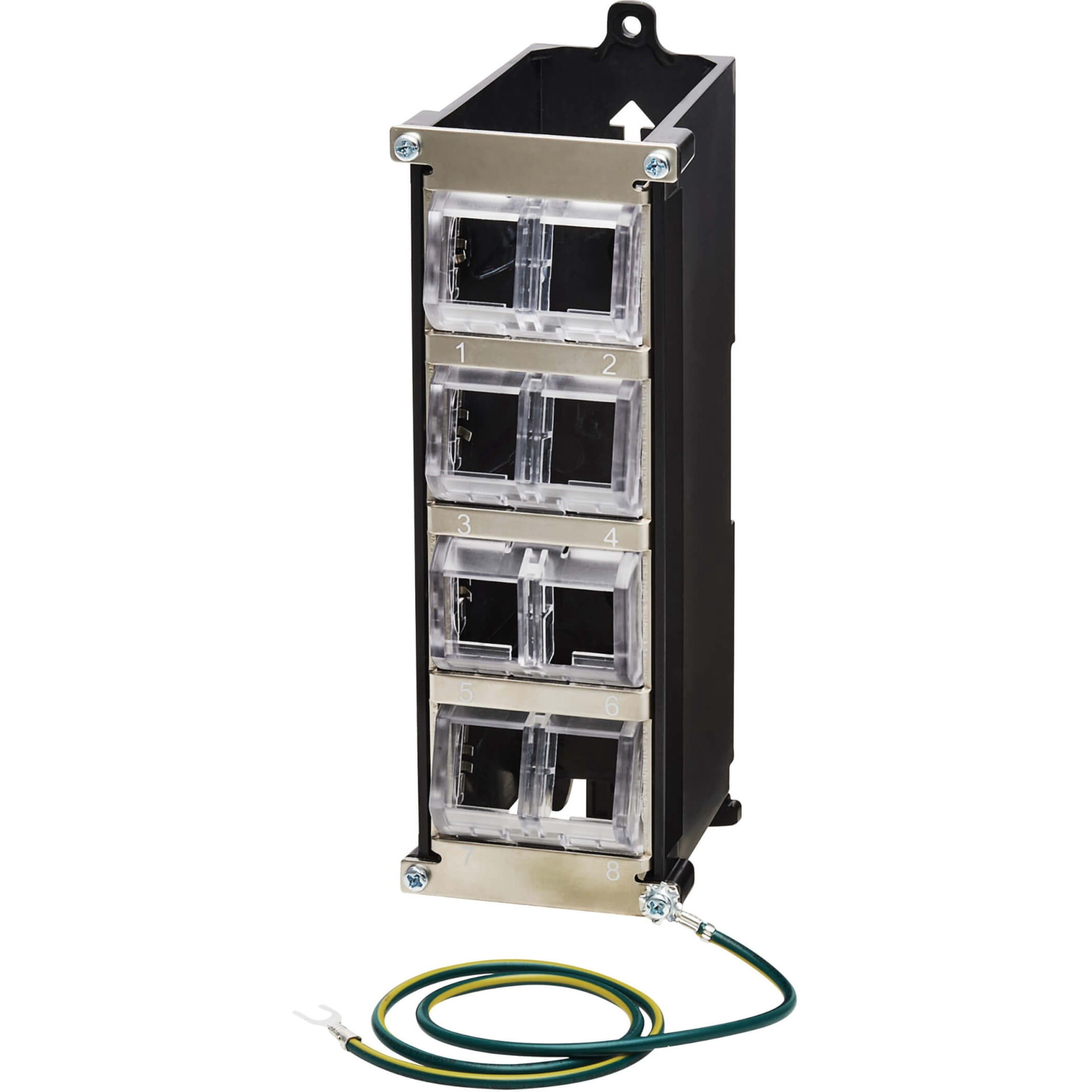 Tripp Lite 8-Port Metal DIN-Rail Mounting Keystone Patch Panel Black/Silver
