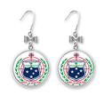 thumbnail image 1 of Samoa Oceania National Emblem Bow Earrings Drop Stud Pierced Hook, 1 of 3