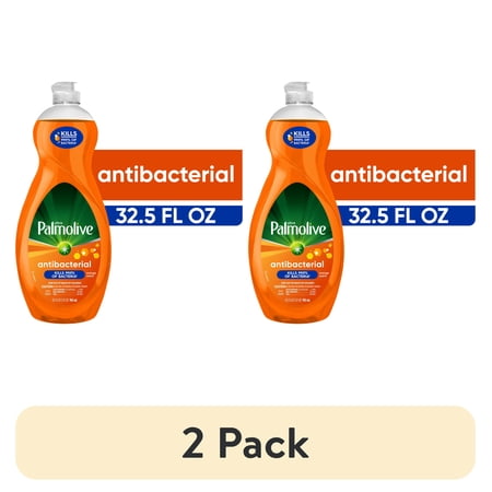 (2 pack) Palmolive Ultra Concentrated Antibacterial Liquid Dish Soap, Orange Scent, 32.5 Fluid Ounce Bottle