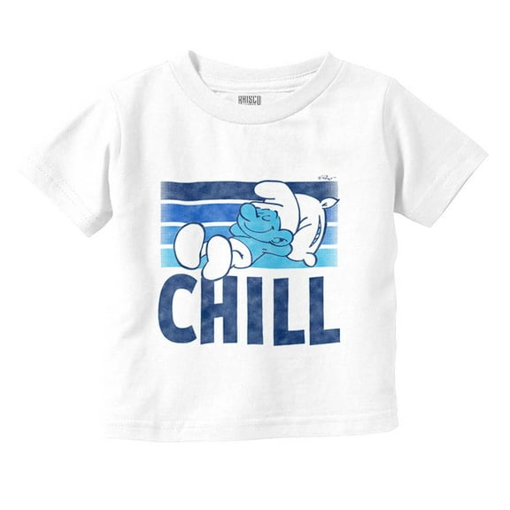 Sleepy Smurf 80s Cartoon Chillin Out Toddler Boy Girl T Shirt Infant Toddler Brisco Brands 18M