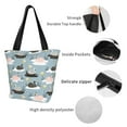 thumbnail image 4 of Salouo Swan Princess On Lake for Shoppers Tote for Women Foldable Handbags with Big Capacity Casual One-Shoulder Shopping Bag Hobo Bags Fit for Office/Shopping/Park, 4 of 6