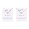 thumbnail image 1 of Collar COLGANTE de amistad Qarigey con tema de constelaciones Geminis oro rosa, 1 of 6