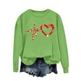 thumbnail image 6 of mihongmao Valentine's Day Plus Size Hoodies for Women's Round Neck Hoodless Valentines Day Casual Loose Sweatshirt White XL, 6 of 6