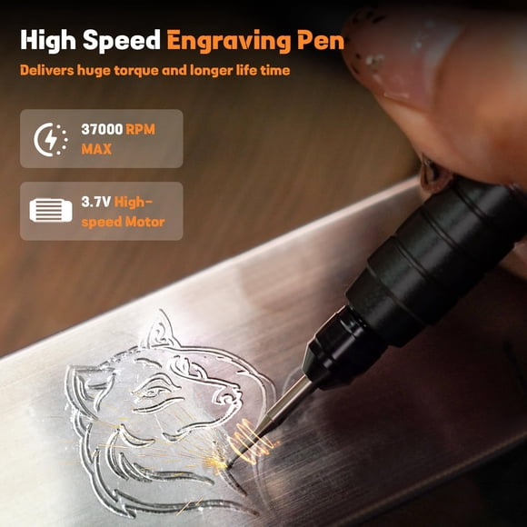 HARDELL Engraving Pen for DIY, Rechargeable Mini Engraver Pen with 6 Rotating Grinding Heads, Cordless Portable Electric Micro Engraver Mac