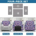 thumbnail image 6 of HELLHERO 4 Piece Recliner Cover 1 Seat Extra Large Boho Mandala Flower Print Lazy Boy Recliner Covers That Stay in Place Lift Chair Covers with Storage Pockets, 6 of 8