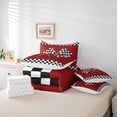 thumbnail image 6 of Homewish Racing Flag 7-Piece Twin Bedding Sets,Classic Geometric Checkered Bedding Comforter Set,Red White Black Sheet Sets For Boys Teens,Ultra Soft Home Decor Reversible, 6 of 8
