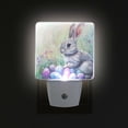thumbnail image 4 of WOBOGO Easter Blue Bunny LED Night Light 2 Pcs Set 0.5 Watt Wall Plug in Dusk to Dawn Automatic Switch Soft White Light, 4 of 7