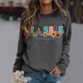 thumbnail image 2 of Fiaer Thanksgiving Sweatshirts for Women Plus Size Crew Neck Long Sleeve Pullover Letter Floral Graphic Baggy Tops Dark Gray M, 2 of 4