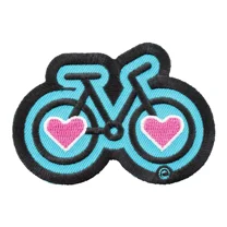 Heart to Ride Pink and Blue Bicycle Patch, Active Living Patches