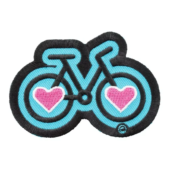 Heart to Ride Pink and Blue Bicycle Patch, Active Living Patches