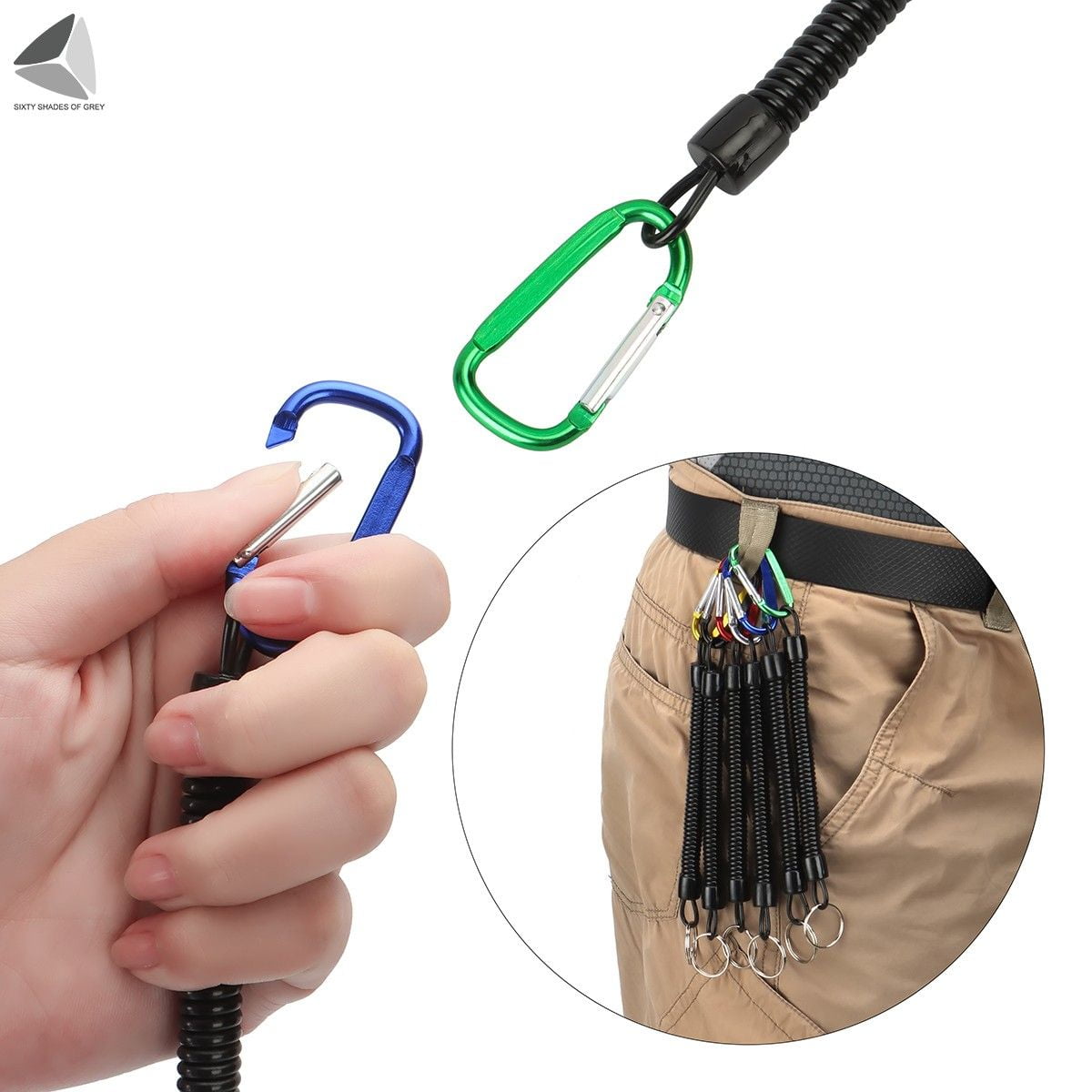 6 Pieces Fishing Lanyard, Multicolor Coiled Lanyards Retractable Coiled Tether  Fishing Tools For Fishing, Hiking, Hunting