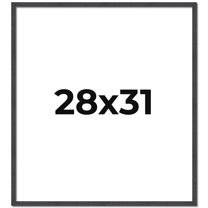 28x31 Rustic Brown Real Wood Picture Frame Width 0.75 inches | Interior Frame Depth 0.5 inches |