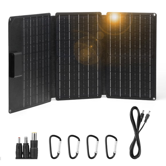 Raddy SP30 30W Solar Panel, Foldable Portable Solar Charger, QC3.0 USB Port/Type-C/DC 18V Fast Charging Battery Charger for Outdo