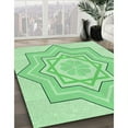 thumbnail image 3 of Ahgly Company Machine Washable Indoor Round Transitional Green Area Rugs, 7' Round, 3 of 7