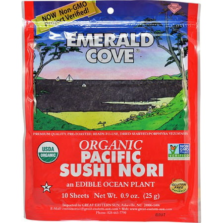 Emerald Cove Organic Toasted Sushi Nori Sheets, 0.9