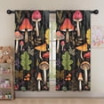 thumbnail image 5 of Blackout Kids Curtains,Colorful Mushroom Leaf Black Pattern Childrens Insulated Curtains Set Of 2,Bedroom Essentials,Toddler Room Decor 52"x63", 5 of 5