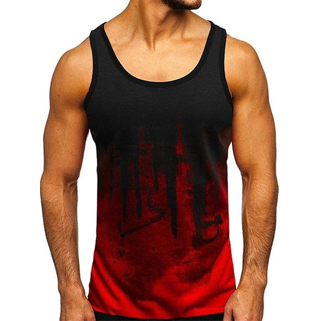 Cvlife mens casual loose fit tank tops muscle training unsleeveless shirt tops for summer underwear color block vest CVLIFE Casual suelto
