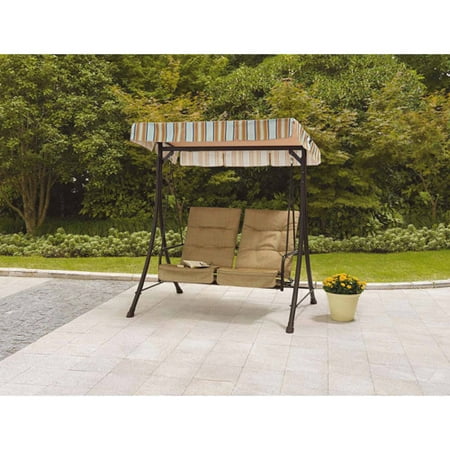 Mainstays Richland Landing 2-Seat Swing with Pullout Ottomans