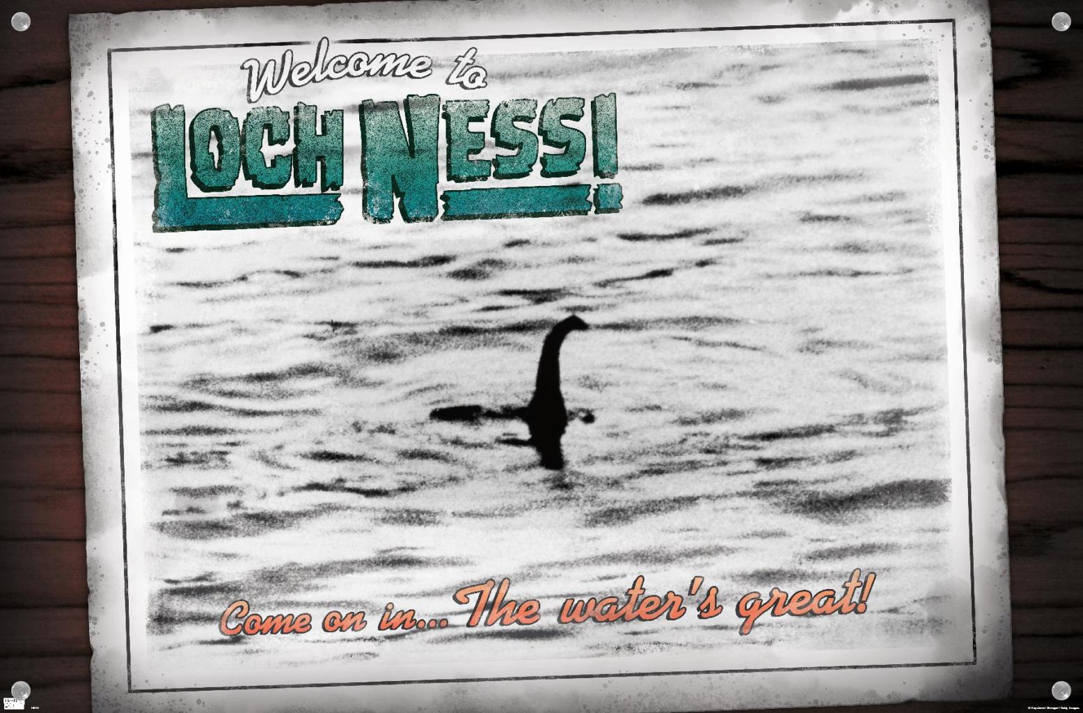 Loch Ness Monster Wall Poster with Push Pins, 14.725" x 22.375"