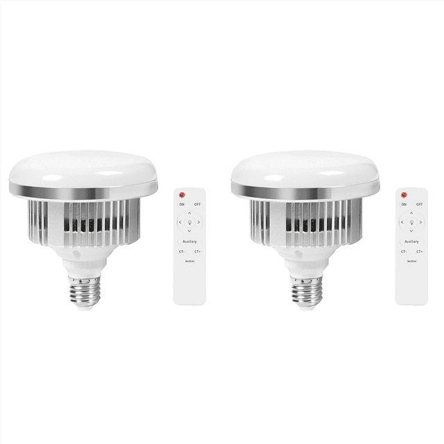 2X 85W LED Photographic Lighting Bulbs E27 Base Lamp with Remote Control Dimmable Daylight Bulb for Photo Studio Softbox,2 x bulb 2 x remote control,White