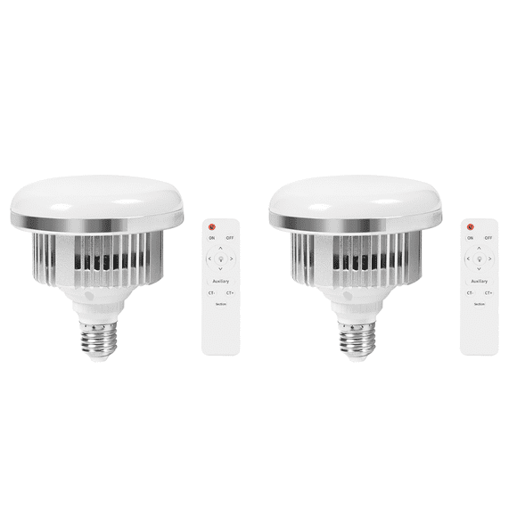 2X 85W LED Photographic Lighting Bulbs E27 Base Lamp with Remote Control Dimmable Daylight Bulb for Photo Studio Softbox,2 x bulb 2 x remote control,White