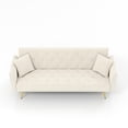 thumbnail image 6 of CQSXDA 72 Inch Foldable Sleeper Sofa In Beige Velvet Material For Small Living Rooms And Bedrooms, 6 of 6