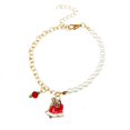 thumbnail image 2 of Hyasfey Santa Claus Christmas Tree Snowman Stockings Pendant Bracelet Faux Pearls Stitching Adjustable Xmas Bangle Jewelry Gift, 2 of 8