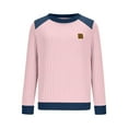 thumbnail image 4 of Atogsazn Women's Knitted Sweater Casual Crewneck Long Sleeve Pullover Denim Patchwork Sweatshirt Tunic Top Outfit Pink S Fashion, 4 of 6