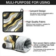 thumbnail image 7 of Black White and Gold Marble Kitchen Oven Mitt and Pot Holder Sets 2 Pcs for Baking, Cooking and Grilling, Heat Resistant Up To 392 °F, 7 of 7