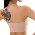 thumbnail image 4 of SMihono Halterneck Sports Bras for Women Backless Deep V Neck Sports Bustier Sexy Gym Push Up Bra Adjustable Straps Bras Tops Beige 6, 4 of 5