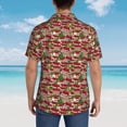 thumbnail image 4 of Sikiie Red Houses Print Men's Hawaiian Shirt, Summer Beach Button Pocket Short Sleeve T-Shirt,Medium, 4 of 7