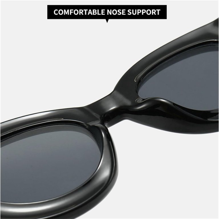 Oversized Cat Eye Sunglasses for Women Cute Oval Thick Frame  display picture 1