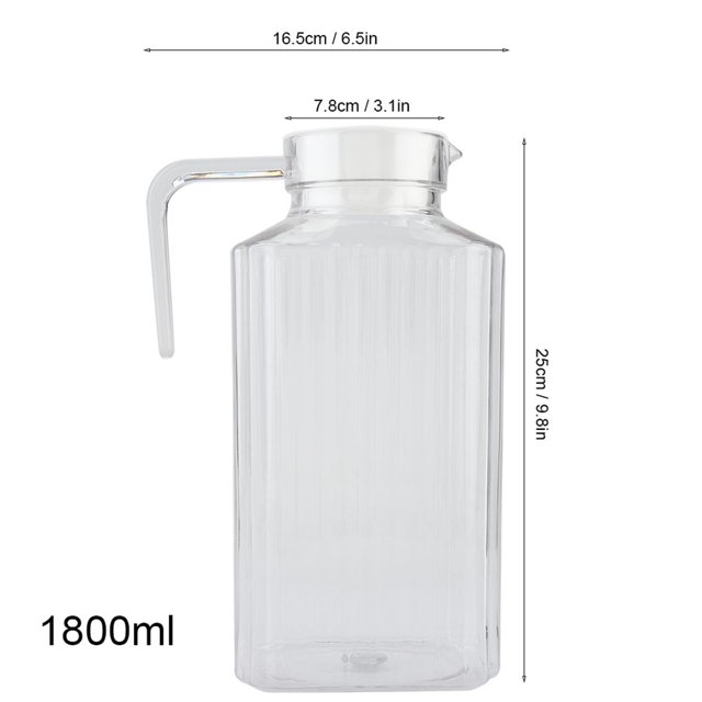 Small Plastic Pitcher With Lid Acrylic Juices Pitcher, Transparent Water Pitcher Juices Jugs Broken Beverage Jugs, For Storing Water Milk Juices Tea Lemonade, With Lid And Handle