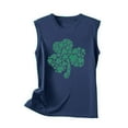 thumbnail image 4 of WREESH 2025 Fashion Women's St. Patrick's Day Sleeveless Tank Tops Casual Loose Fit Shamrock Printed Crew Neck T-Shirts for Irish Celebrations, 4 of 5
