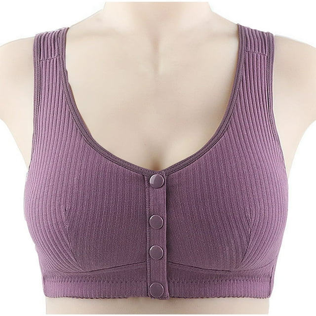 Abcnature Plus Size Bras for Women Traceless Comfortable no Steel Ring Breathable Gathering Front Opening Buckle Bras