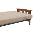 thumbnail image 2 of DHP Brixen Walnut Wood Arm Metal Futon Frame with 6-Inch Mattress, Full, Tan, 2 of 6