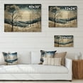 thumbnail image 4 of Designart "Blue White Modern Scandinavian Winter Painting III" Modern-Scandinavian Print on Natural Pine Wood, 4 of 5