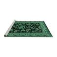 thumbnail image 2 of Ahgly Company Machine Washable Indoor Square Persian Turquoise Blue Traditional Area Rugs, 3' Square, 2 of 4